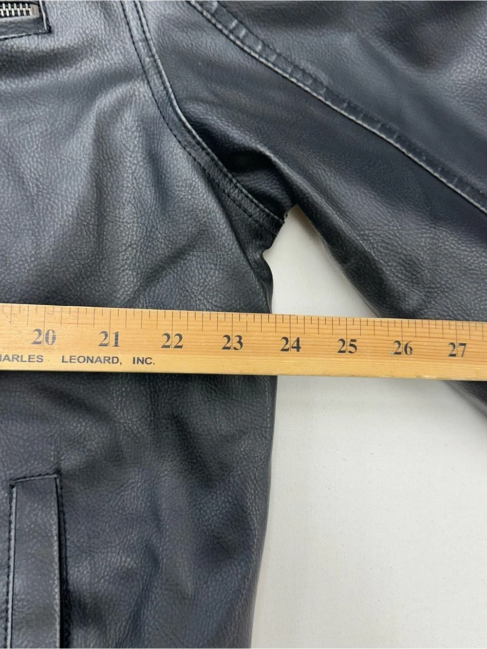 Guess Faux Leather Motorcycle Jacket Mens XL Black Zipper Lining Hoodie Moto